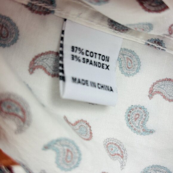 Tayion by Montee Holand Mens Sz XL Paisley Long Sleeve Button Up White Shirt - Picture 4 of 8